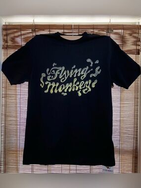 Flying Monkey Liquid Letters Black Tee